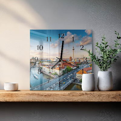 Square wall clock City River