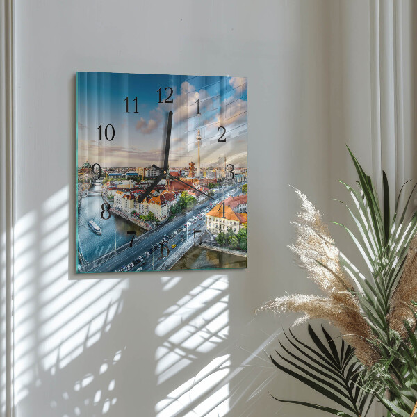Square wall clock City River