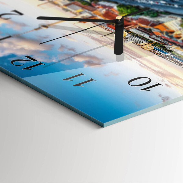 Square wall clock City River