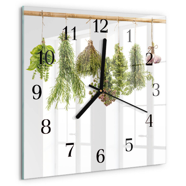 Square wall clock Herbs