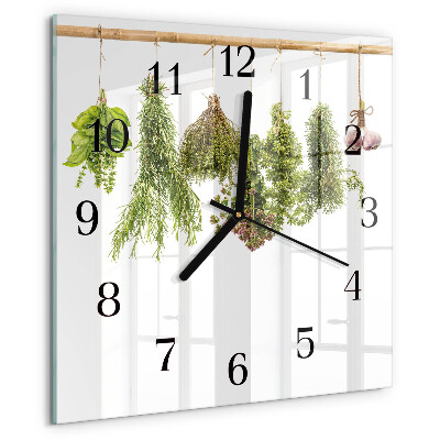 Square wall clock Herbs