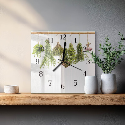 Square wall clock Herbs