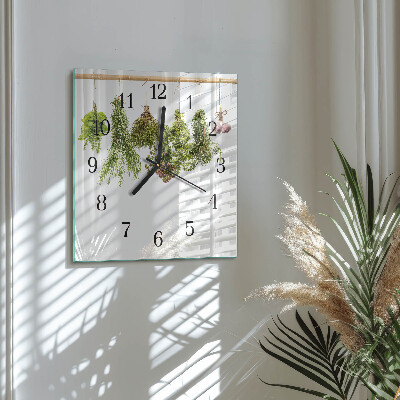 Square wall clock Herbs