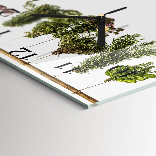 Square wall clock Herbs