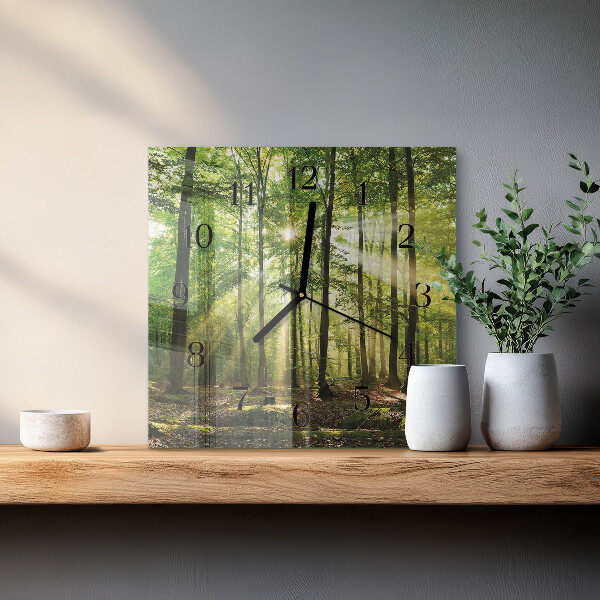 Square wall clock Forest Nature