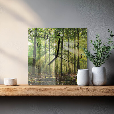 Square wall clock Forest Nature