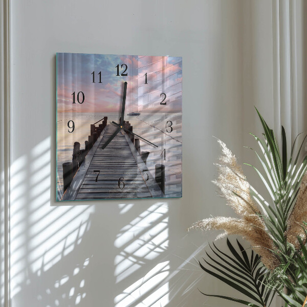 Square wall clock Bridge