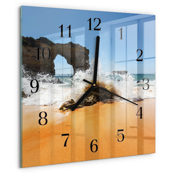 Square wall clock Beach