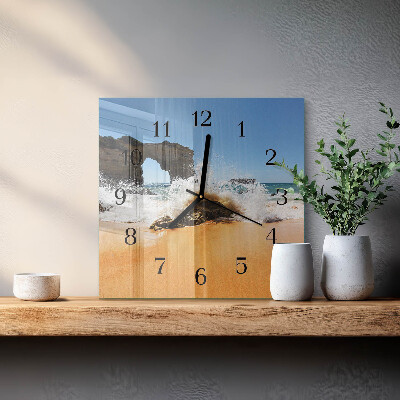 Square wall clock Beach
