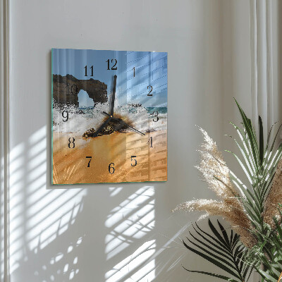 Square wall clock Beach