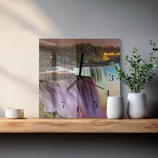 Square wall clock Waterfall