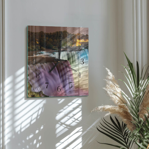 Square wall clock Waterfall