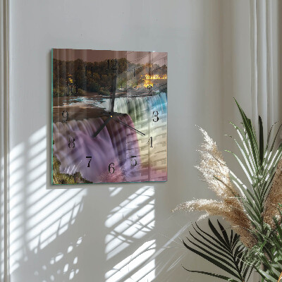 Square wall clock Waterfall