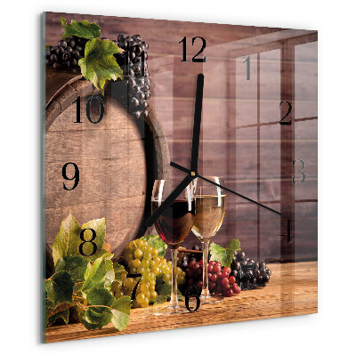 Square wall clock Grapes
