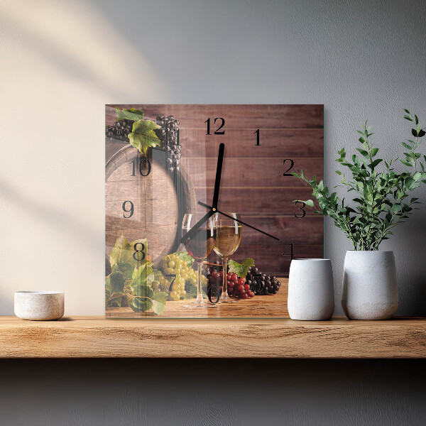Square wall clock Grapes