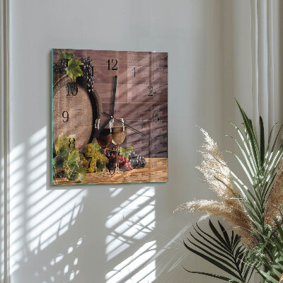 Square wall clock Grapes