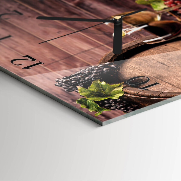 Square wall clock Grapes