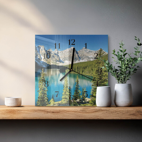 Square wall clock Mountains Nature