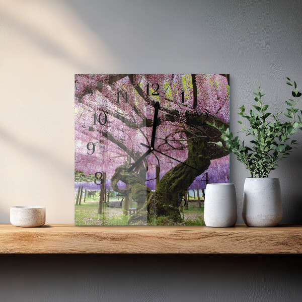 Square wall clock Trees
