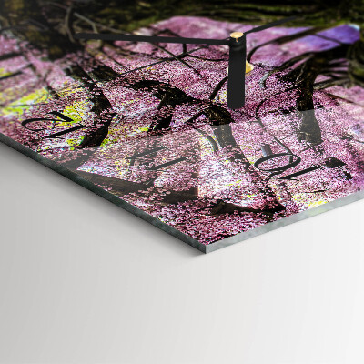 Square wall clock Trees