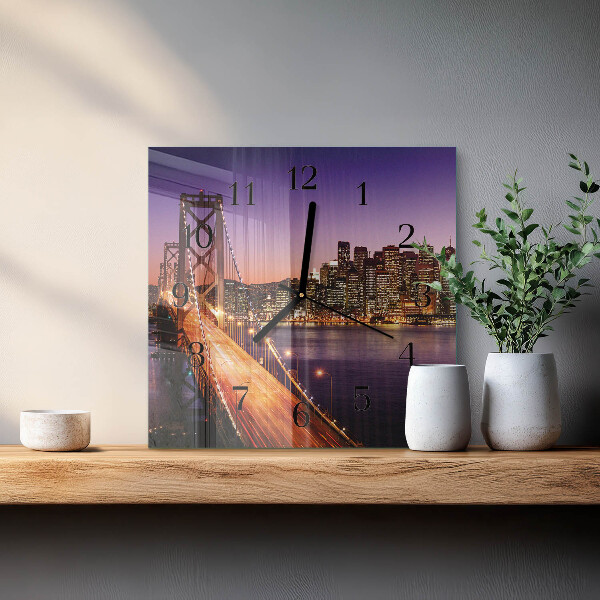 Square wall clock City of Bridges