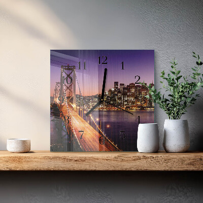 Square wall clock City of Bridges