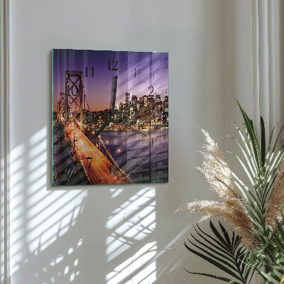 Square wall clock City of Bridges