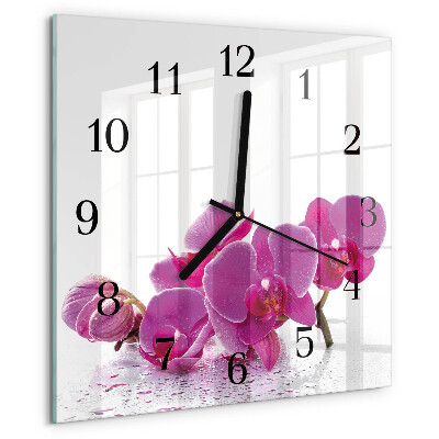 Square wall clock Orchid