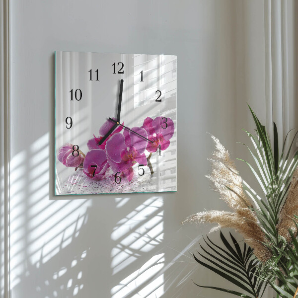 Square wall clock Orchid