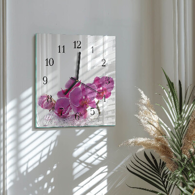 Square wall clock Orchid