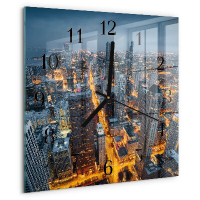Square wall clock Night on the Town