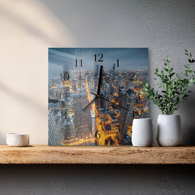 Square wall clock Night on the Town