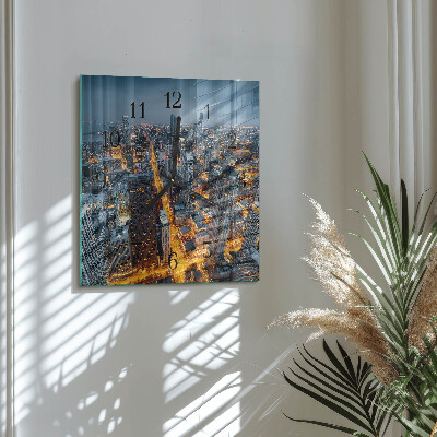 Square wall clock Night on the Town