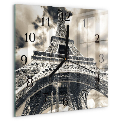 Square wall clock Eiffel Tower