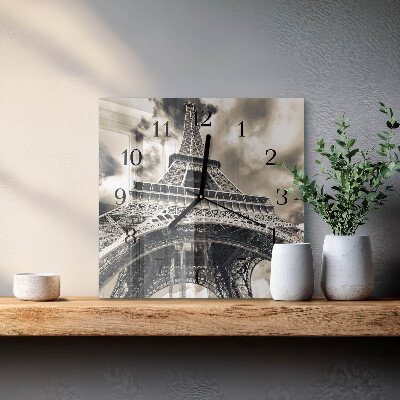 Square wall clock Eiffel Tower