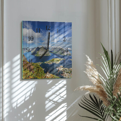Square wall clock Mountains