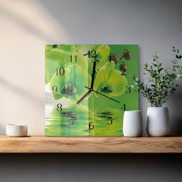 Square wall clock Orchid
