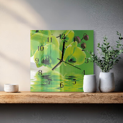 Square wall clock Orchid
