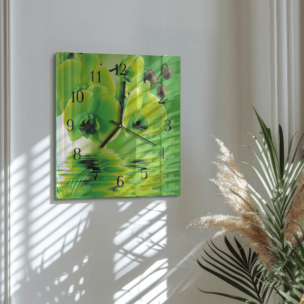 Square wall clock Orchid