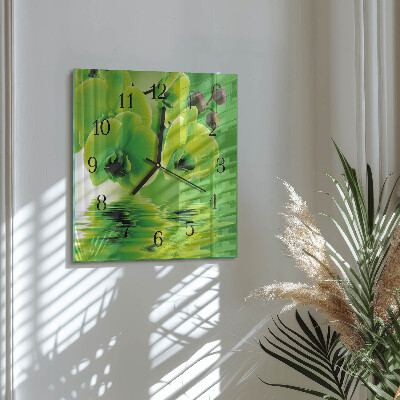 Square wall clock Orchid