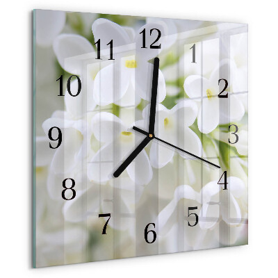 Square wall clock Flowers