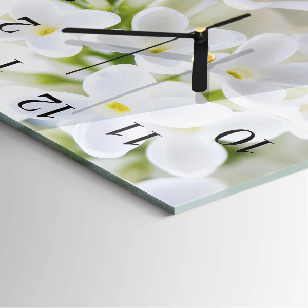 Square wall clock Flowers