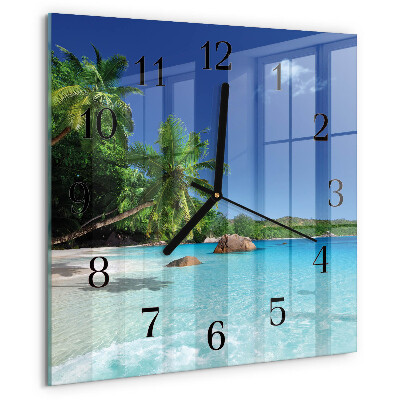 Square wall clock Island Palms