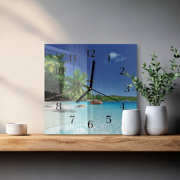 Square wall clock Island Palms