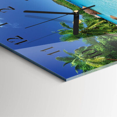 Square wall clock Island Palms