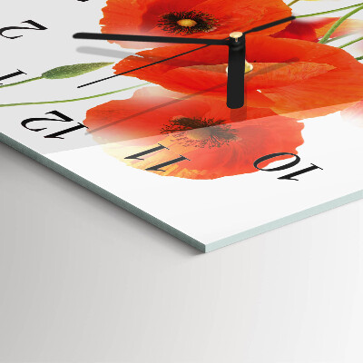 Square wall clock Poppies