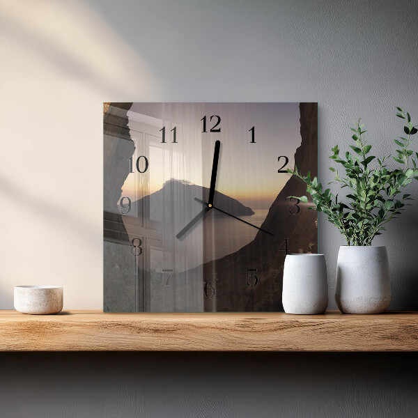 Square wall clock Ocean Mountain