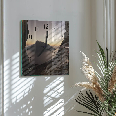 Square wall clock Ocean Mountain