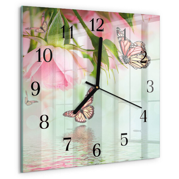 Square wall clock Butterflies