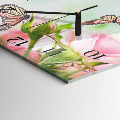 Square wall clock Butterflies